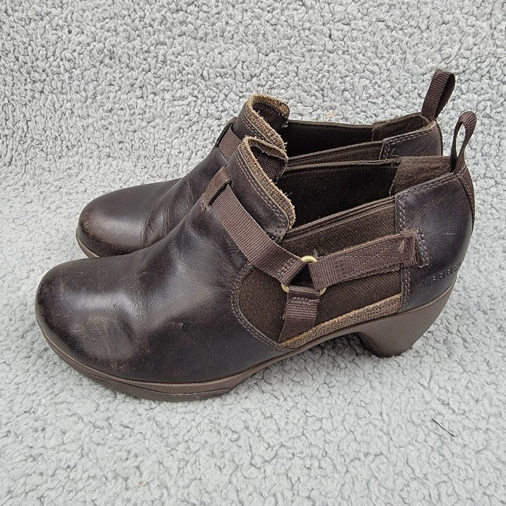 MERRELL Women's Evera Rush Slip on Clogs size 7.5 leather dark brown‎ expresso - Picture 3 of 14